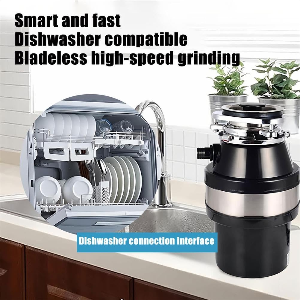 Triturador Basura 560 W, Triturador Residuos Cocina 2800 RPM para Debajo Fregadero, Acero Inoxidable, Alta Velocidad Una TrituracióN Eficiente Residuos Alimentos, para Cocina Fregadero