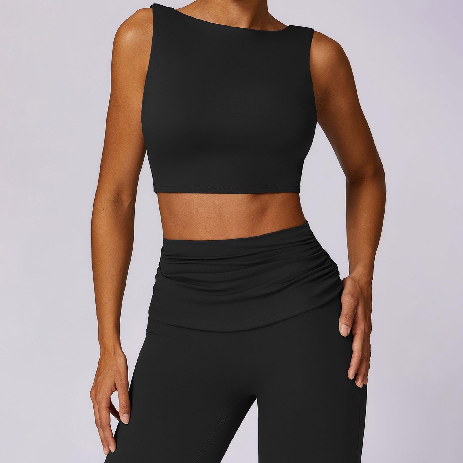 Survêtement pour femme - Baggy - Grandes tailles - Deux pièces - Long - Élégant - Pour l'été - Survêtement de loisirs - Yoga - Taille courte - Pour la maison - Tenue de loisirs - 2 pièces