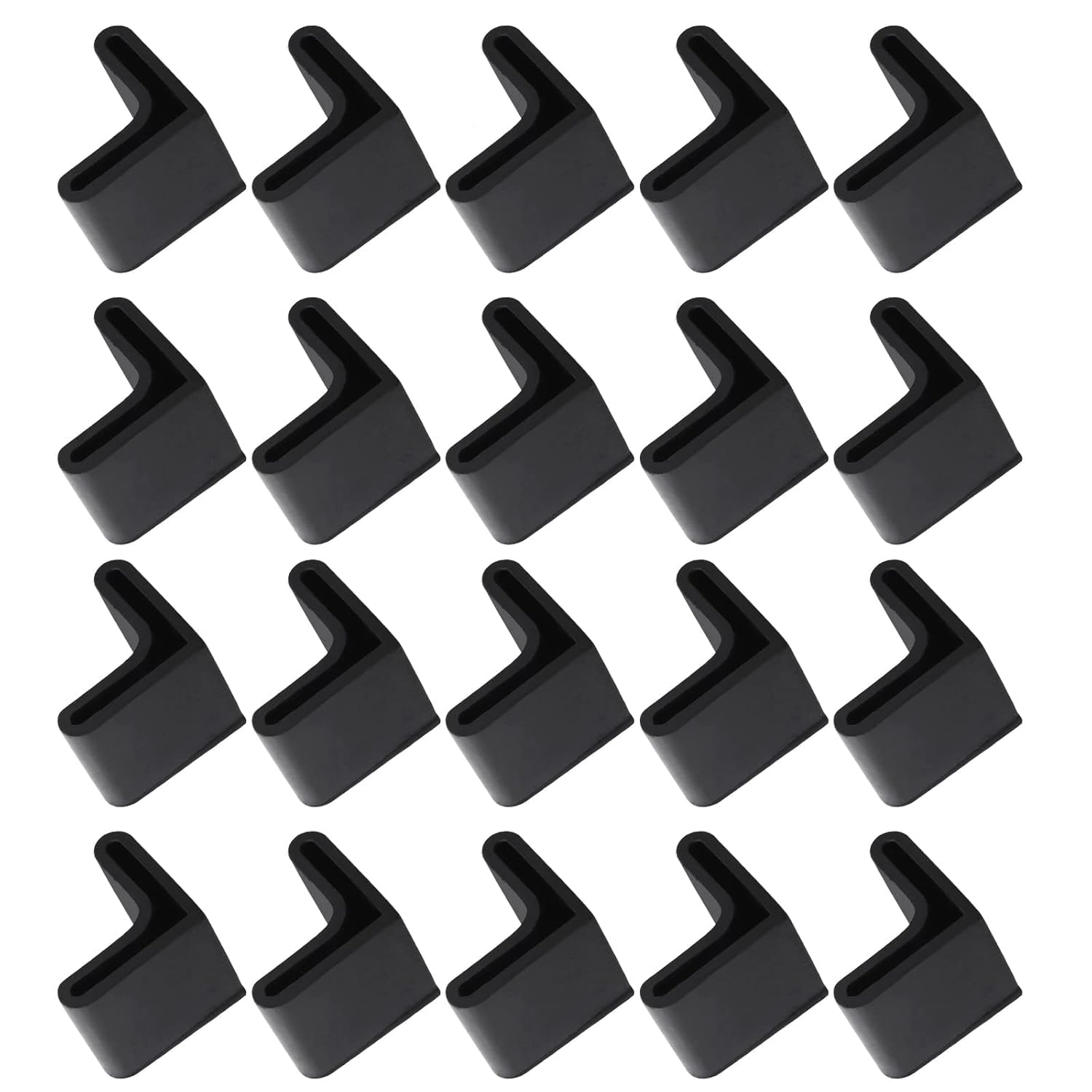 Bhoomi Enterprises 20 PCS 1" x 1" Inch Caps Angle Iron End Caps, L Shaped Rubber Covers Furniture Angle Iron Foot Pads, Shelf Feet Pad Rubber-picture-10