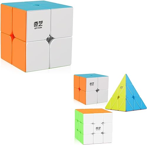 D-FantiX QY Toys Qidi S2 - Cubo de velocidad de 2 x 2 rompecabezas sin calcomanías para niños y juego de cubo de velocidad