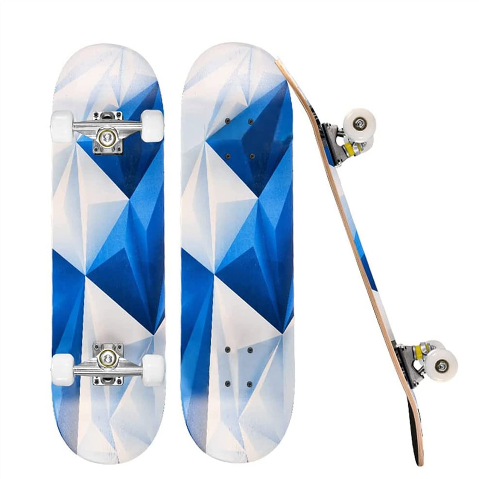 Skateboards Complete Skate Boards 31 X 8 Standard Skateboards for Kids Boys Girls Youths Beginners Starter Geometry