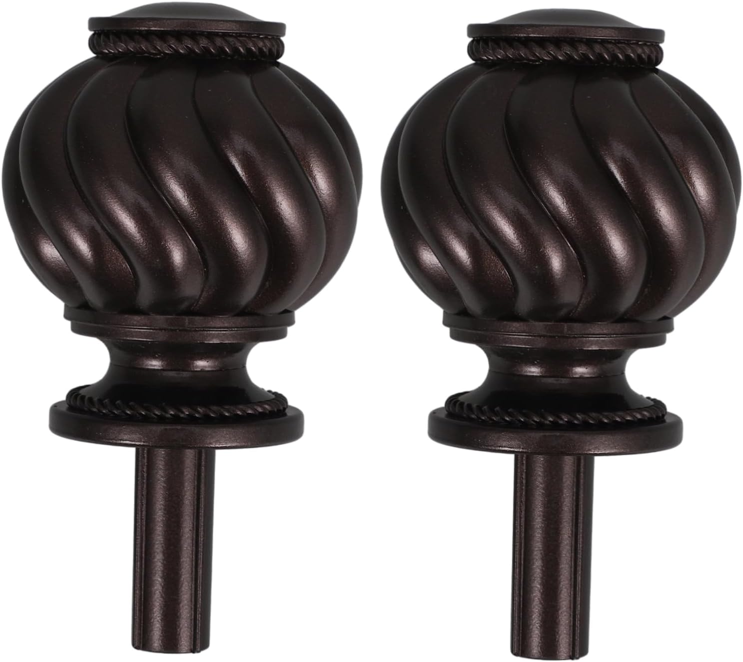 Zerodeko 2Pcs Curtain Rod Finials Decorative End Caps for Window Treatments Effortless Installation Modern Design for Living Room Drapery Compatible with Rods