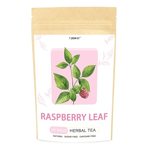 Miniatura 1 de T'SMOMENT - Bolsas de té de hoja de frambuesa - Té orgánico de hoja de frambuesa roja - Hojas de frambuesa naturales para un embarazo saludable y