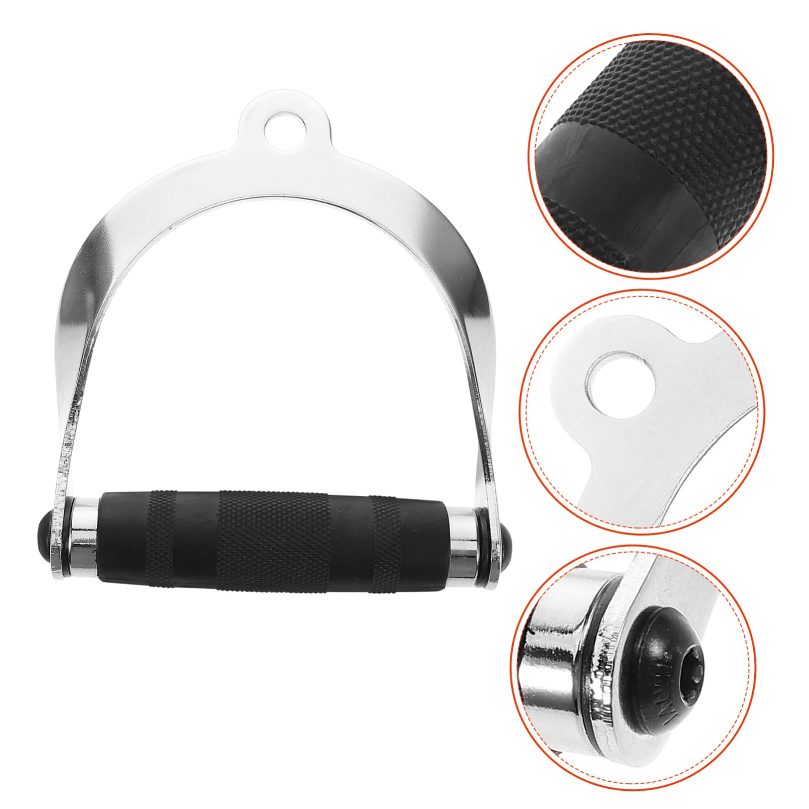 Mango D para Ejercicio de Brazos y Accesorios de Cable para Gimnasio Agarre Ergonómico Antideslizante Compatible con Diversas Máquinas de Fitness para Entrenamiento