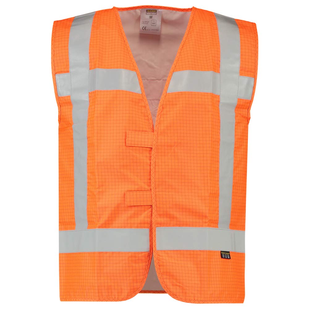 Tricorp 453018 Safety RWS Flammschutz Antistatisch Warnweste, 100% Polyester + PU Beschichtung/Carbon, 240g/m², Fluororange, Größe 3XL-4XL