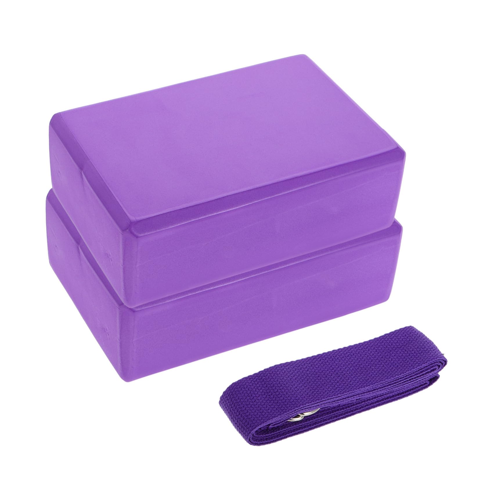 Set 3 Pezzi Blocchi per Yoga Eva Porpora, Cinghia per Stretching