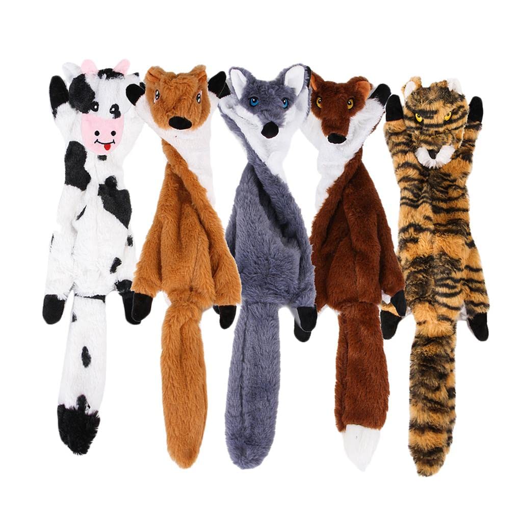 Lot de 5 jouets couineurs pour chien sans rembourrage