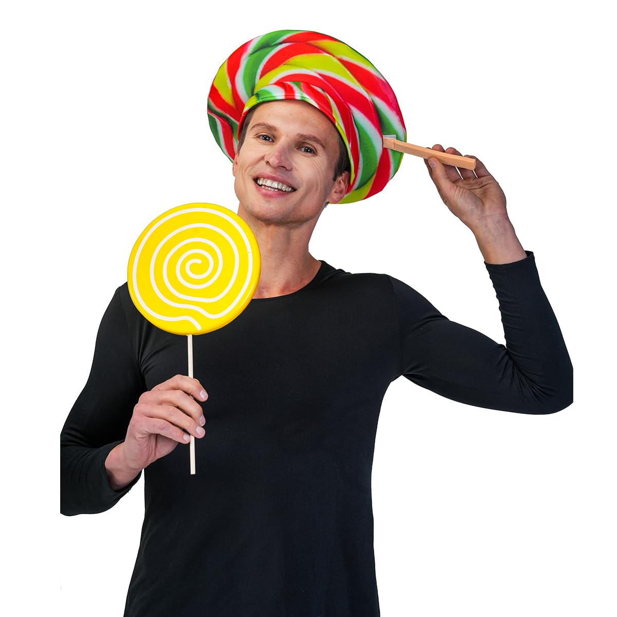 KalcyKizz Adult Funny Lollipop Costume Hat,1PC Food Costume Headwear, Candy&Popsicle, Multicolor