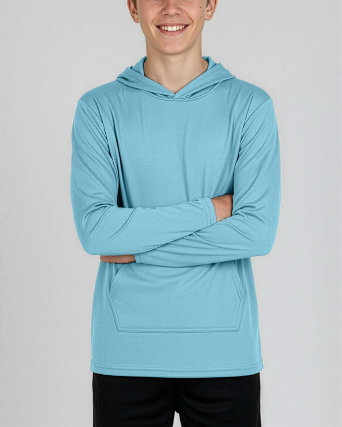 Real Essentials 3 Pack: Boys Hoodies – Youth Mesh Long Sleeve Sweatshirts with Pocket for Kids & Teens - Image 3