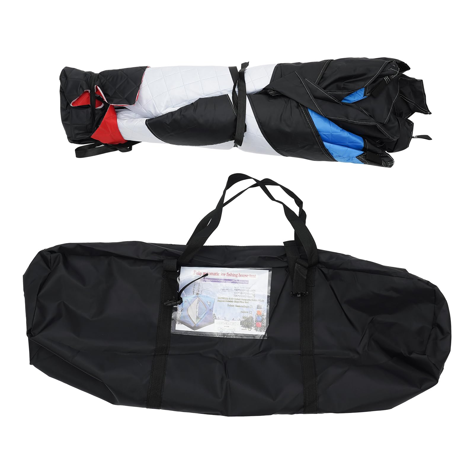 Tienda de campaña portátil para pesca en hielo Refugio para pescadores Cabaña térmica con ventana de ventilación extraíble Puerta Cremallera Azul