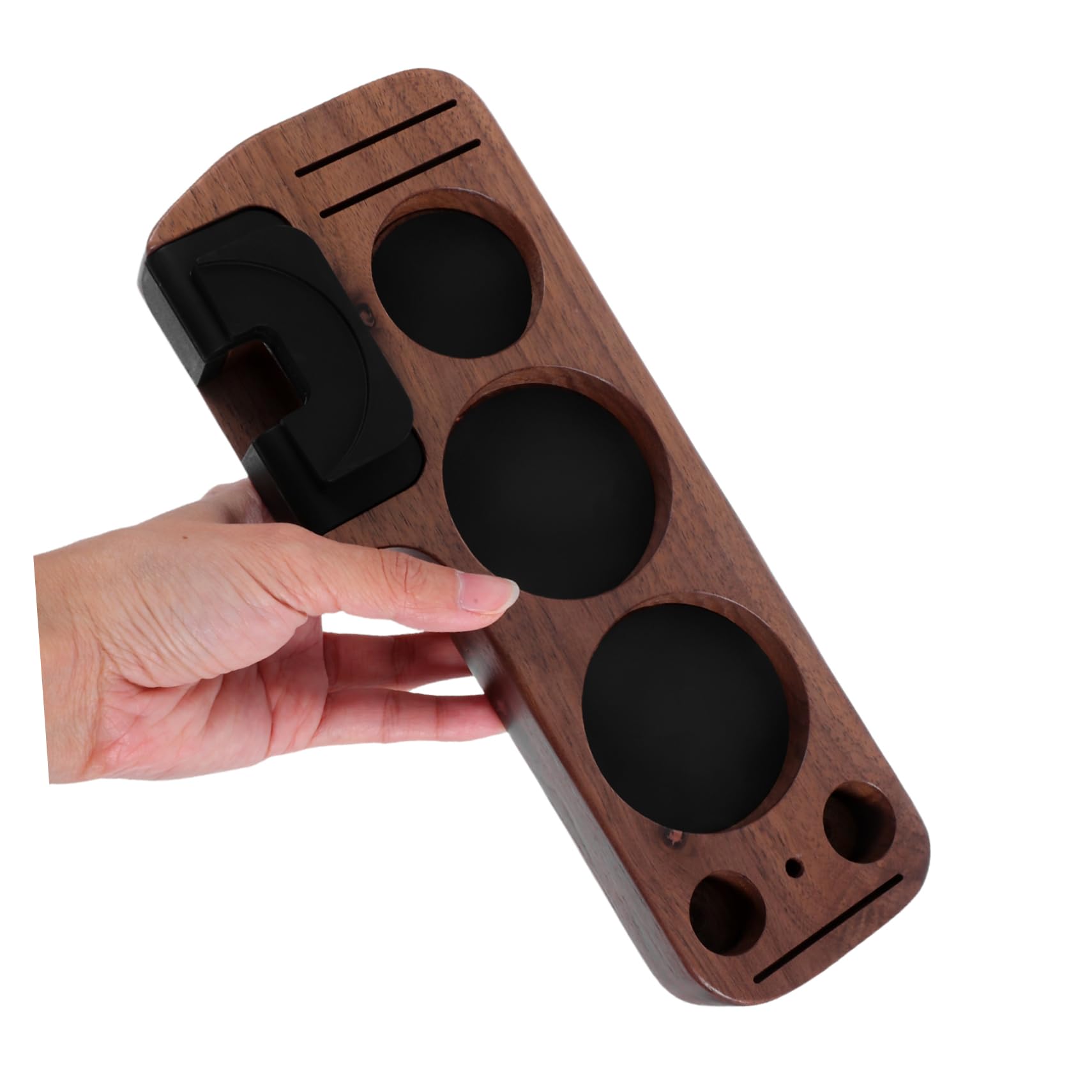 Cabilock Kaffeefilter-tamperständer Aus Holz Passend Für Siebträger Stabiler Espresso-tamperhalter Mit Organizer Für Kaffeezubehör