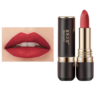 BLUE LOVE Long-Lasting Kiss-Proof Lipstick - Transfer-Resistant, Non-Fading Rich Color, Hydrating Formula for All-Day Wear, Essential Lip Cosmetics for Women 01 Orange Red