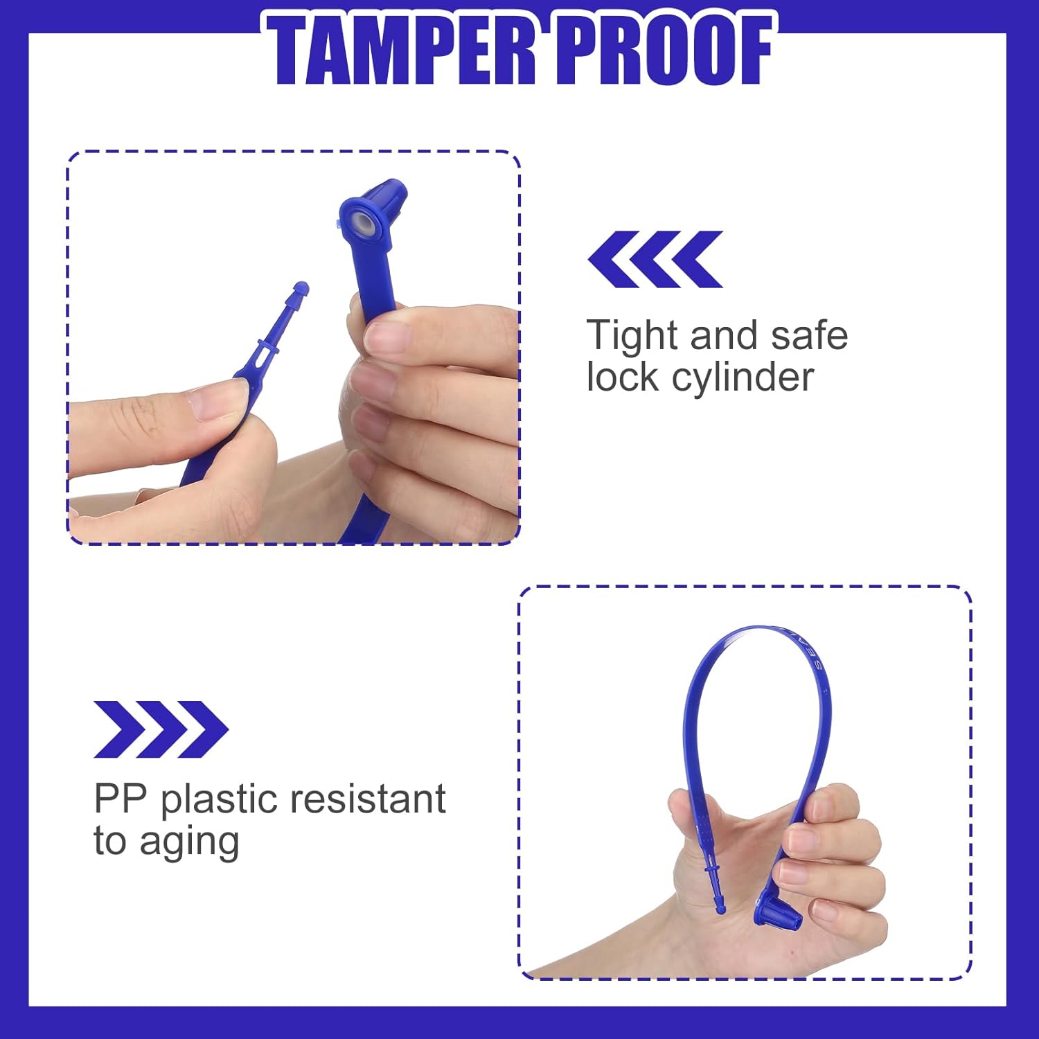 Faccito 300 Pack Plastic Truck Seals Tamper Evident Security Tag Trailer Seal, Each is Numbered Sequentially, Numbered Safety Disposable Lock for Logistics Transport Package Shipping Tag (Blue) - Image 7