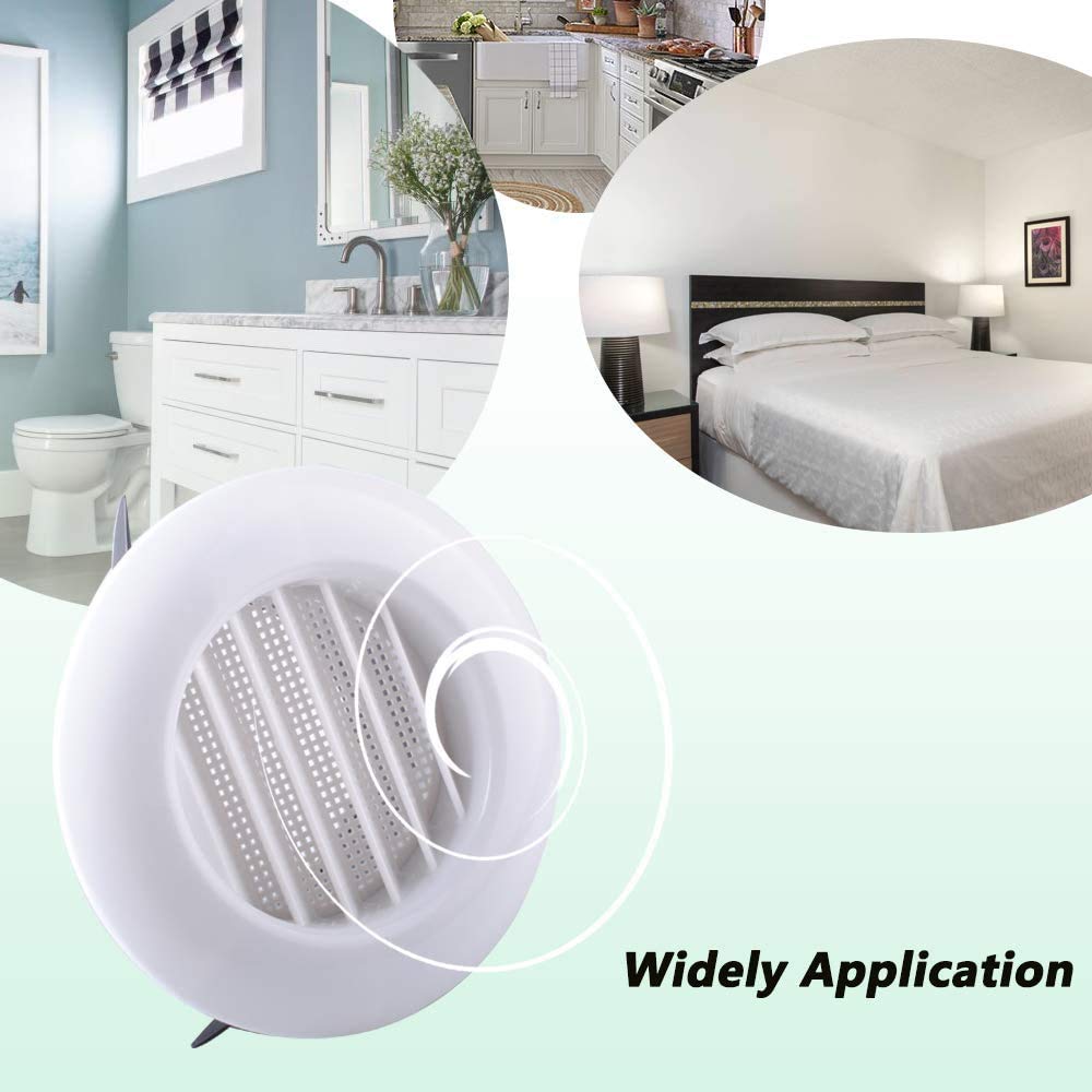 Soffit Exhaust Vent Covers 4 Inch with Screen,4 Packs Round ABS Louver  Grille Cover White for Bathroom Fan Soffit Exhaust Vent : Amazon.ca: Tools  u0026 Home Improvement