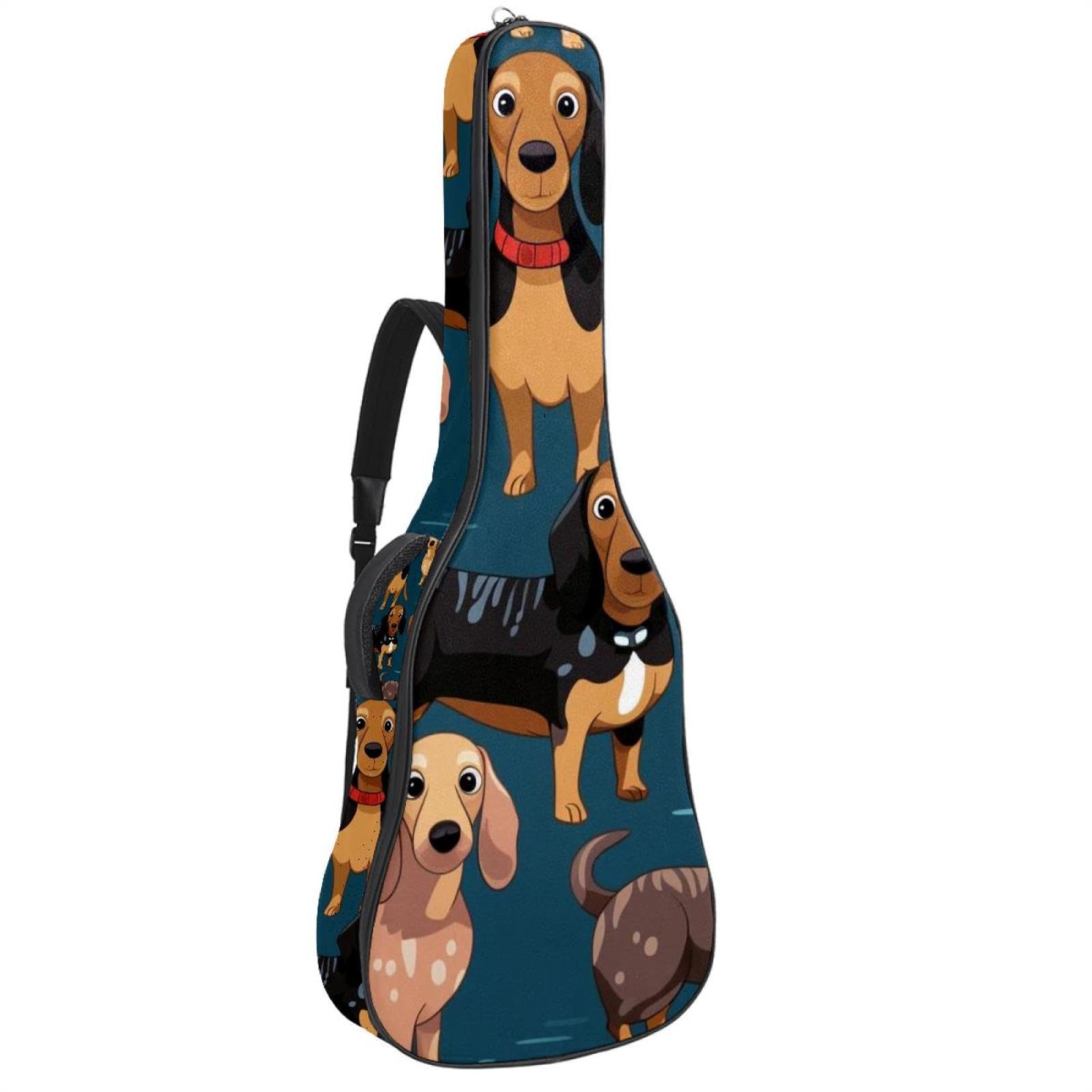 Tasche für Akustikgitarren, groß, schöne Gitarrenkoffer, passend für 40/41/42 Zoll für Mann und Frau, wasserdichte Gitarren-Gigbag mit schützender Schwammschicht, mehrere Taschen, Gitarren-Rucksack,