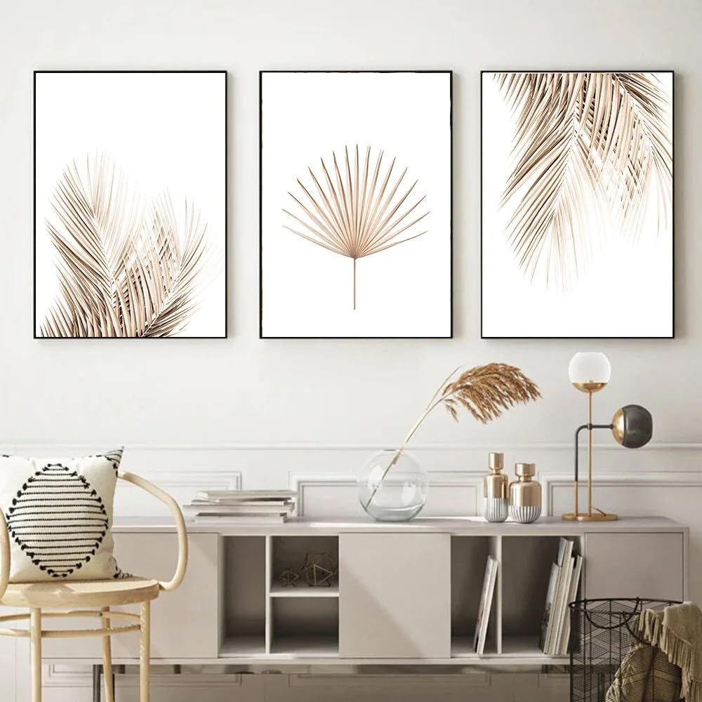 WUHBCZ Wall Posters-Abstract Golden Tropical Monstera Leaf Poster Still Life Pictures Canvas Painting for Living Room Kitchen Office Home Wall Decor-40 * 50cm/3PCS (No Frame)