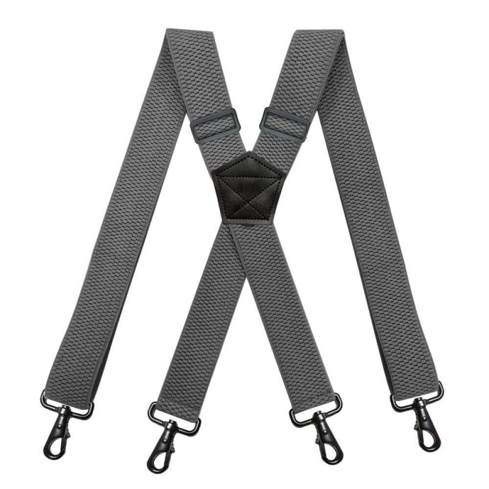 Hombres Tirantes Tirantes， Tirantes De Trabajo Pesados ​​De Negocios for Hombres, 3,8 Cm De Ancho, En Forma De X, Con 4 Ganchos Giratorios, Tirantes Elásticos Ajustables for Pantalones De Snowboard fo