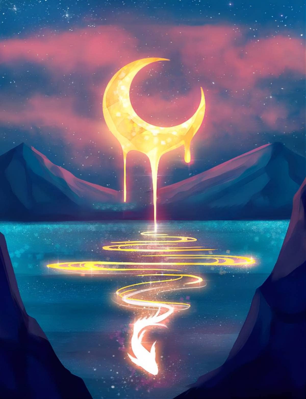 Arabest 5D Diamond Painting Abstract Scenery Paint Full Of Diamonds Abstract Starry Sky Decorative Painting Diy Making Diamond Embroidery Diamond For Living Room Bedroom Wall Decor Home Gift (SY2646)