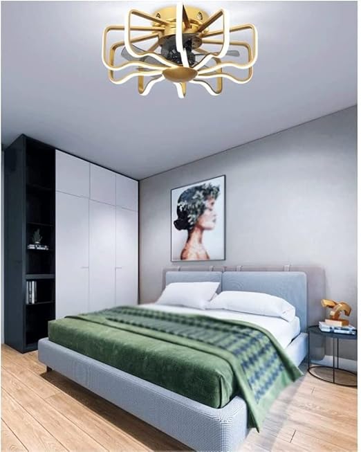 TOMYEUS Plafondventilatoren Licht Kooi Opknoping Ventilator Lamp Moderne Slaapkamer Opknoping Ventilator Lamp Prachtig Met Afstandsbediening Ventilator Licht photo 2