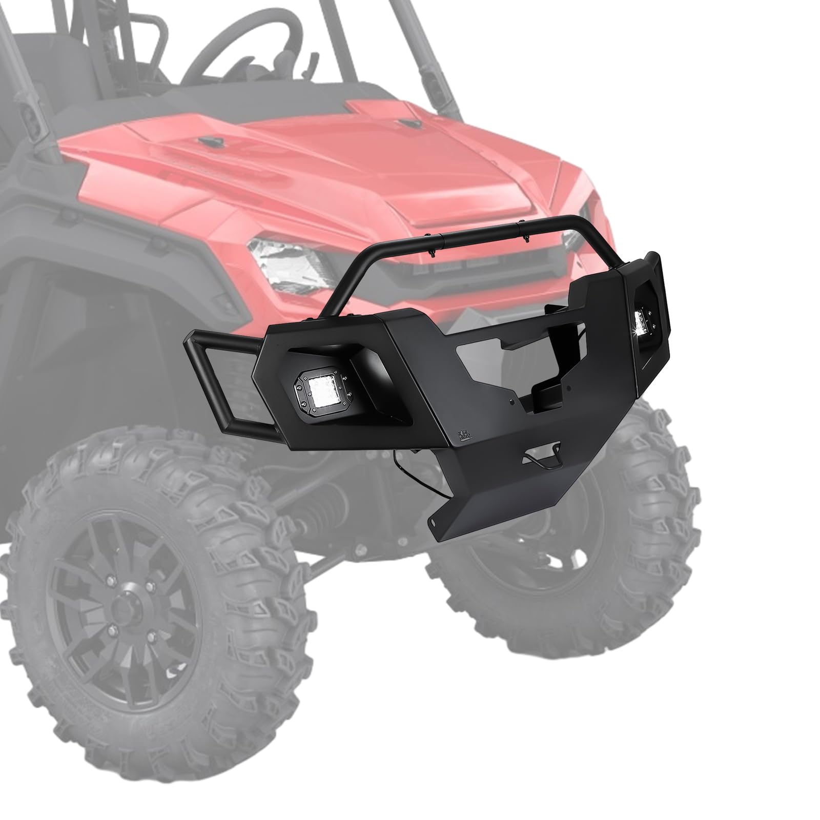KEMIMOTOKEMIMOTO UTV Front Bumper Compatible with 2023+ Pioneer 1000-6, Heavy Duty From Bumper Brush Guard Replace 08P71-HL8-A10 Guard Accessories with LED Lights
