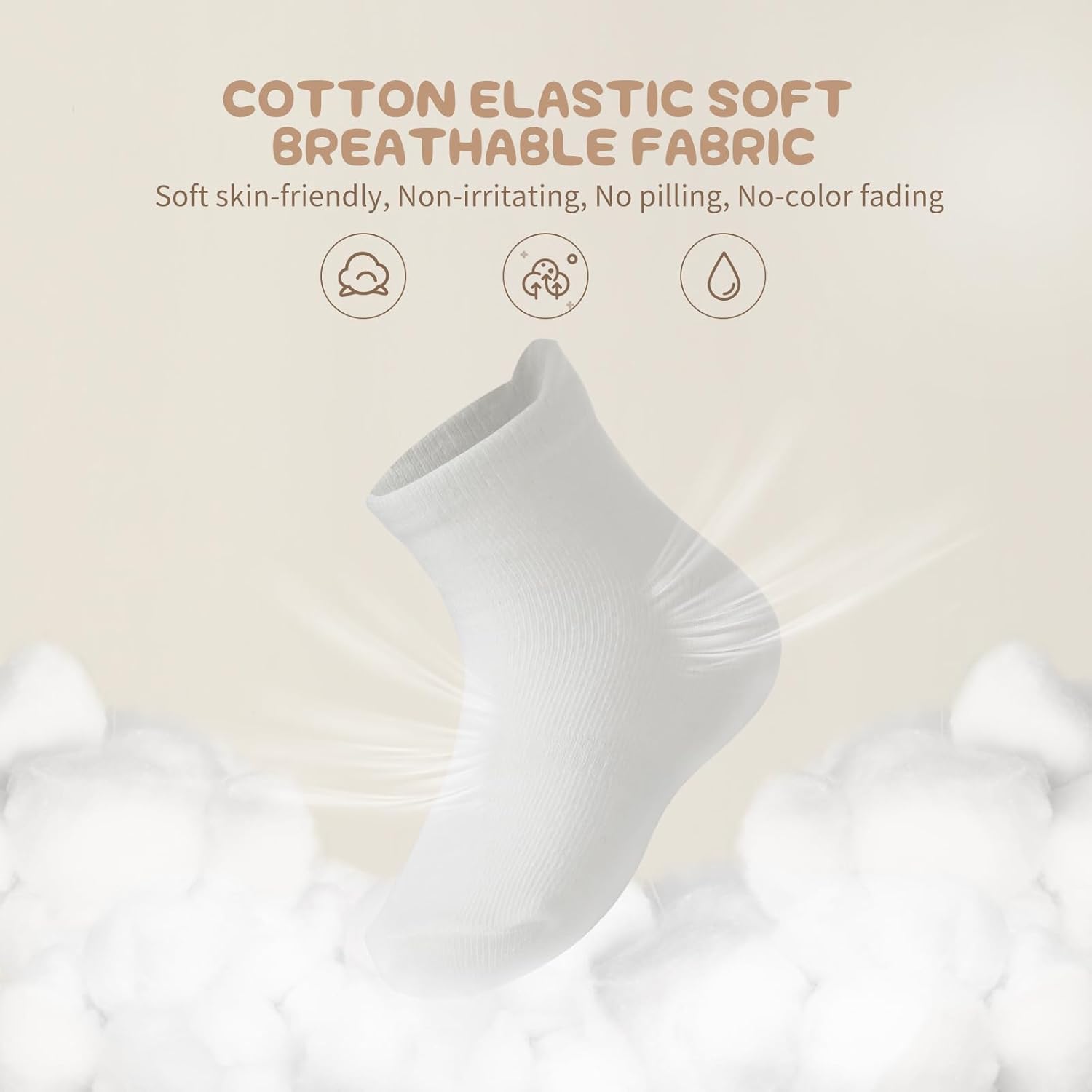 Toddler Socks Non Slip Grip Cute Cotton Baby Socks 12 Pack for Toddler Boys Girls Kids - Image 3