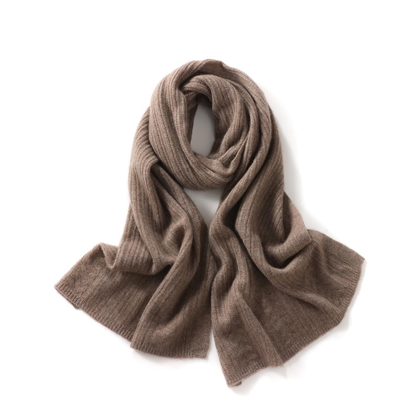 Bufanda de cachemir punto for otoño e invierno, color liso, calentador cuello, chal gran tamaño Chal de invierno
