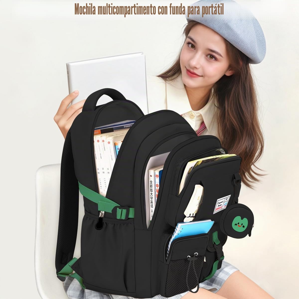Mochila escolar para adolescentes, niñas, niños, mochila escolar, mochila escolar, mochila informal, mochila grande, mochila escolar para mujer, 9, 10, 11, 12, 13, 15 años, 2, 3, 4, 5, 6, 7, 8 clase