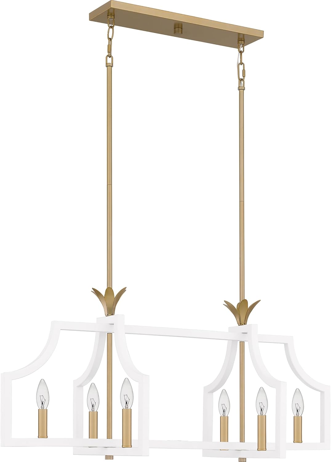Quoizel Dusty Lane 6-Light White Linear Chandelier