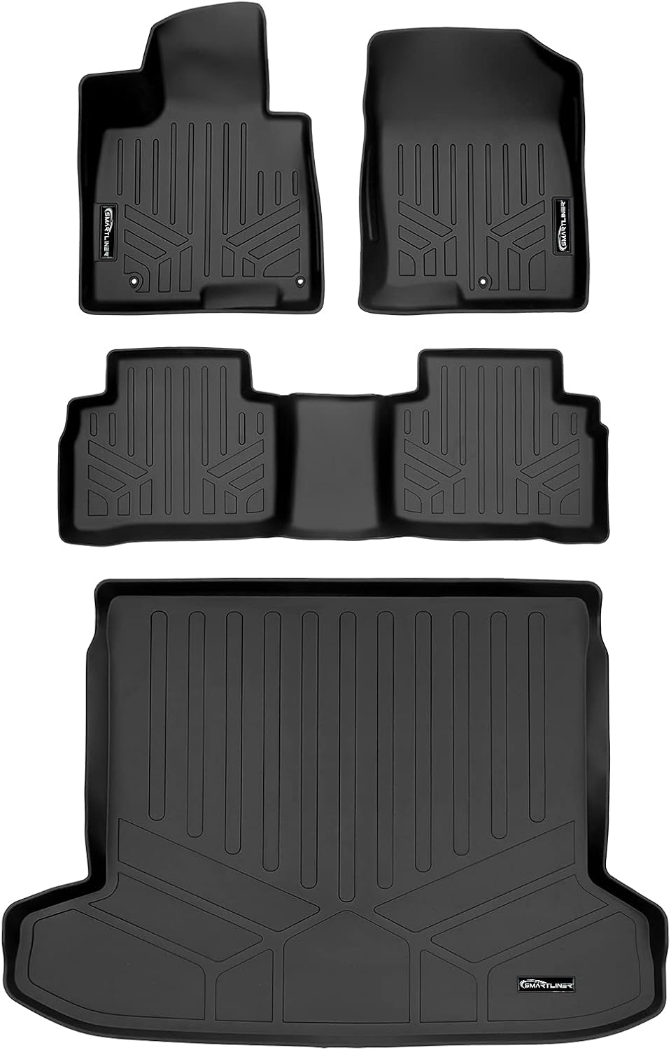 SMARTLINER All Weather Custom Fit Black 2 Row Floor Mats and Cargo Liner Set Compatible with 2022-2023 Hyundai Tucson (Cargo with Optional Bose Premium Audio System)