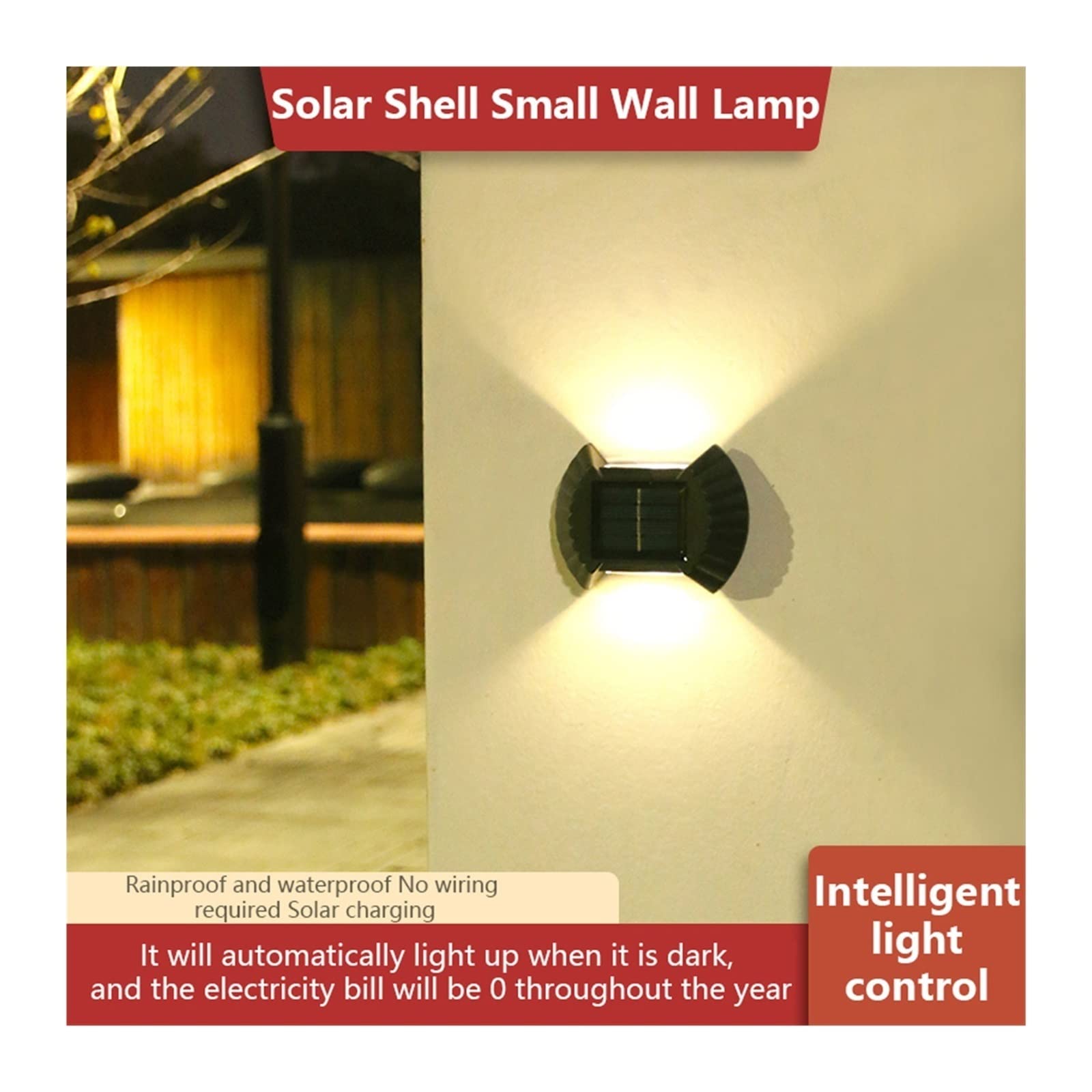 Luz De Pared Solar Al Aire Libre Impermeable Balcón Luces For Patio Calle Paisaje Jardín Decoración Lámpara Brillante Y Suave(8LED White,8PCS)