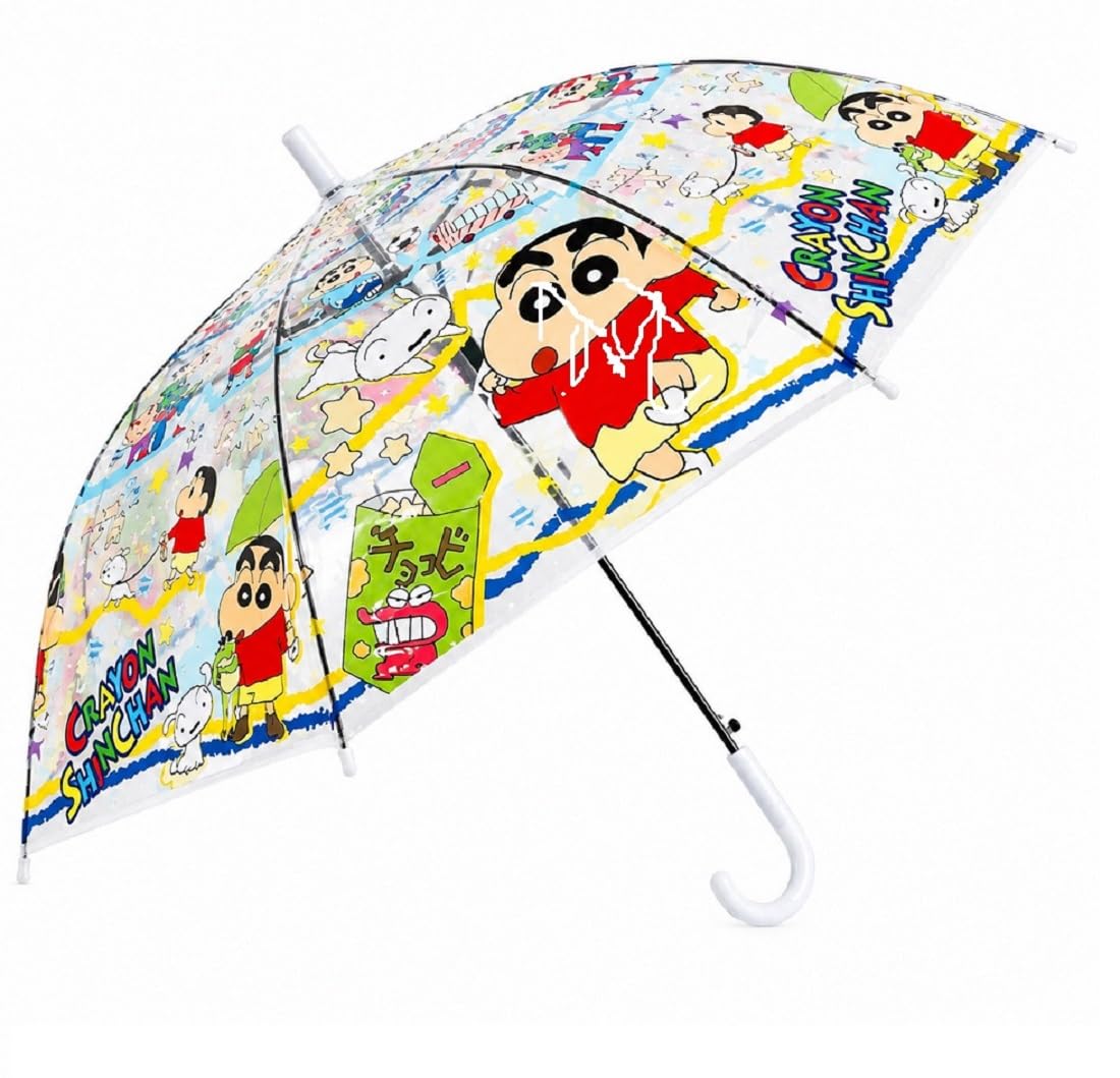 Sinchann Umbrella,Sin chan Cartoon Print Waterproof Lightweight School Umbrella for Kids,Sinchann Transparent Lightweight Foldable Umbrellaa (Pack 1)-image-33