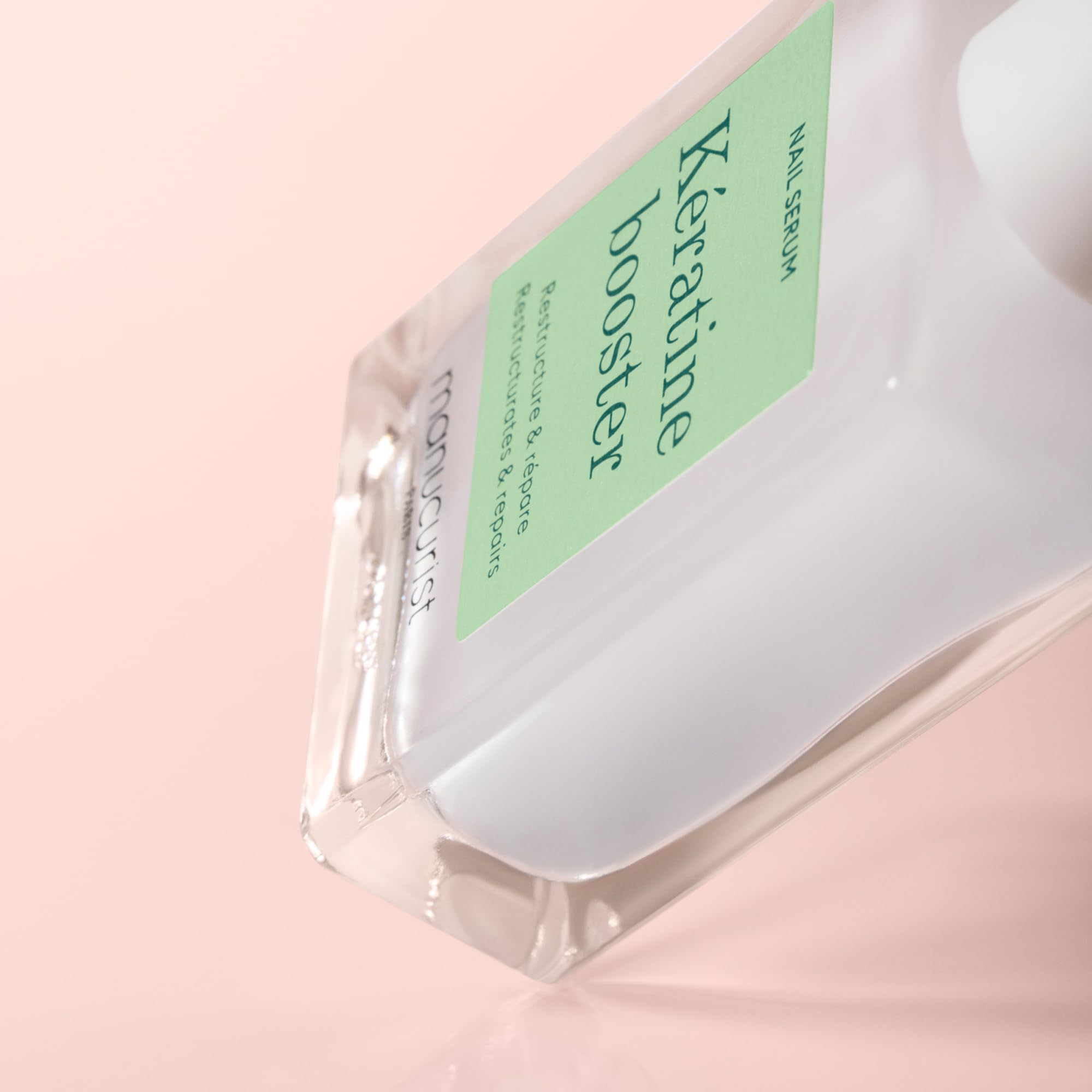 Manucurist Kératine Booster - Indurente Unghie - Smalto Rinforzante Unghie Fragili - Cheratina vegetale, AHA, PHA, MSM, Silicio e Vitamina B8-97,5% ingredienti di origine naturale