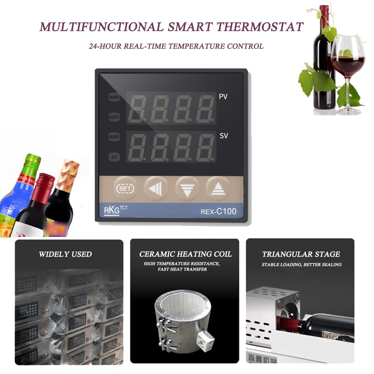 Elektryczna maszyna termokurczliwa 600 W, folia termokurczliwa PCW z cyfrowym wyświetlaczem i regulacją temperatury, do użytku komercyjnego - 25 x 32 cm