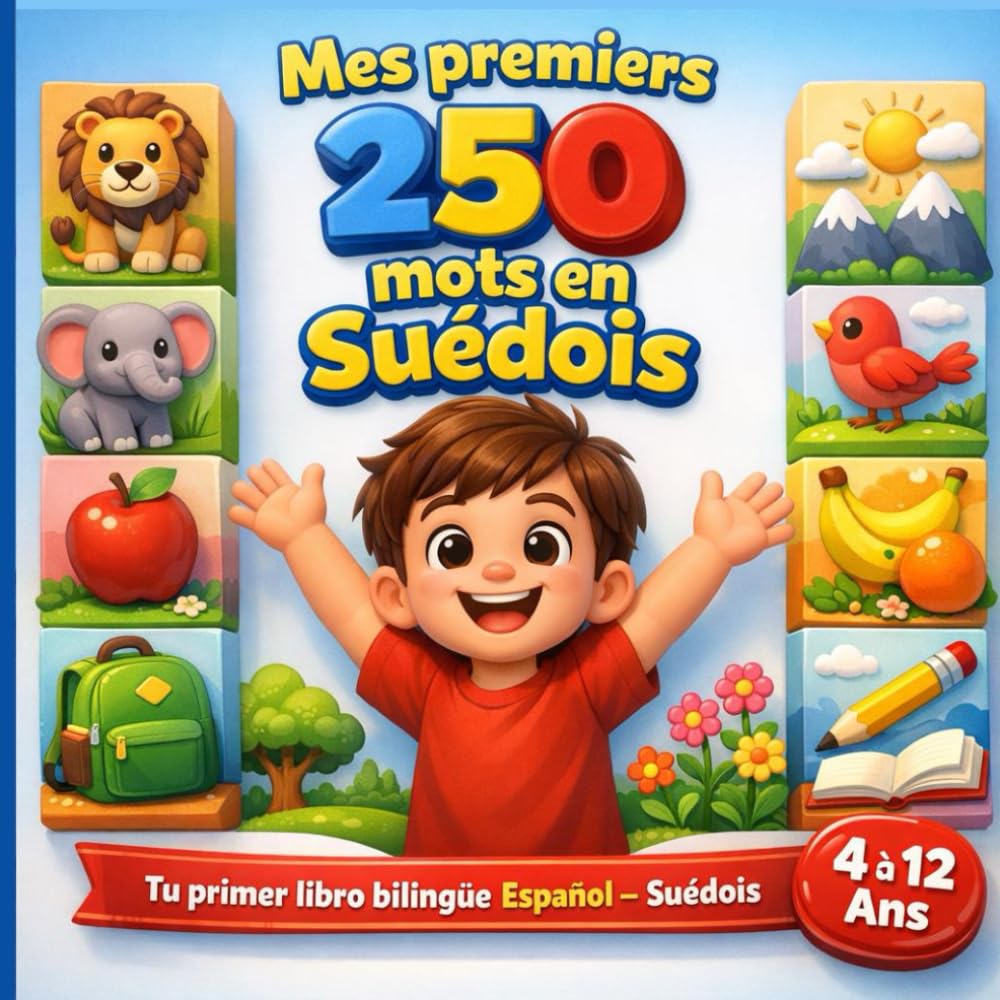 Mes premiers 250 mots en Suédois: Imagier bilingue français–suédois – 250 mots illustrés pour apprendre le suédois facilement.