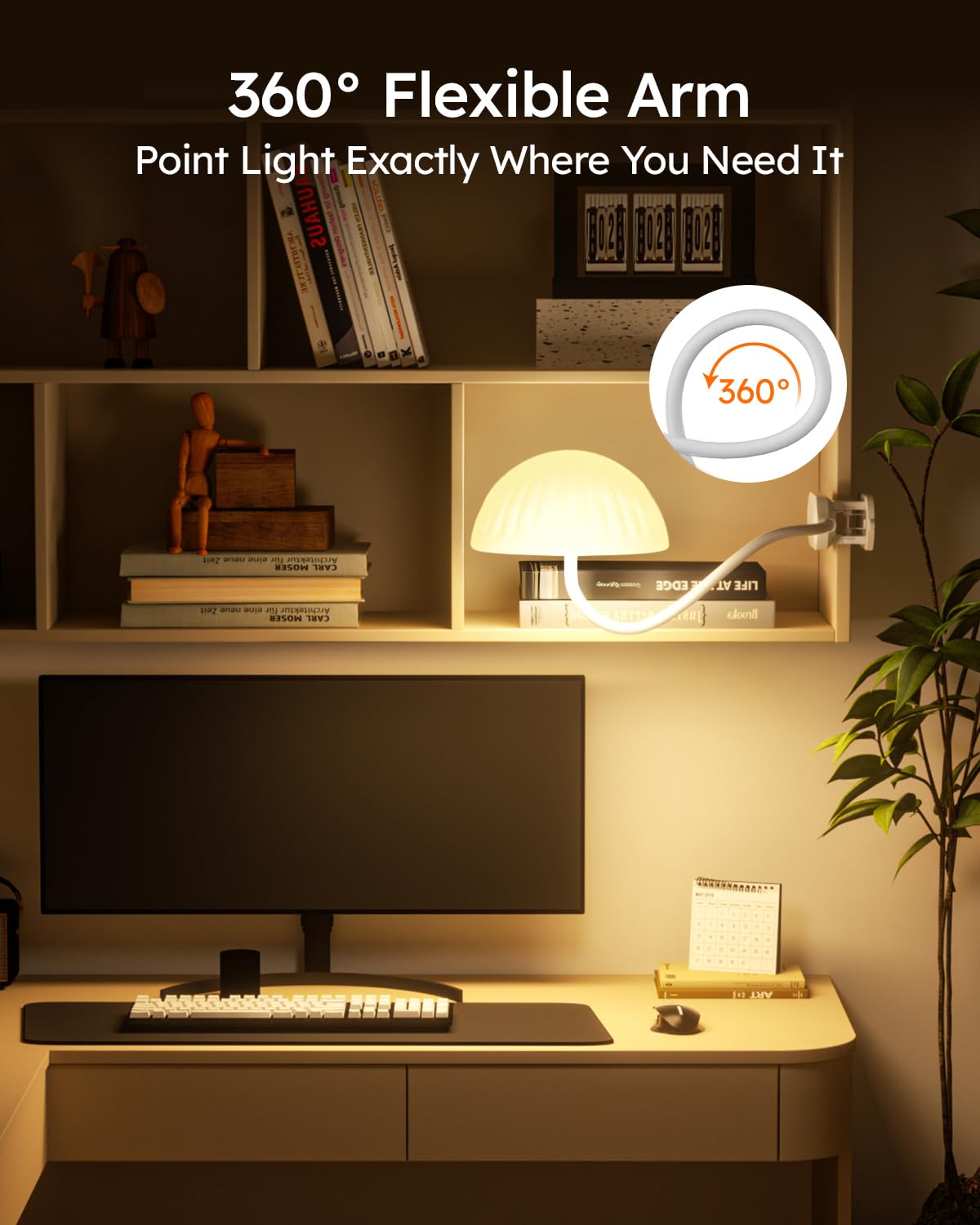Lampe à Pince Rechargeable, Lampe de Table Sans Fil avec Commande Tactile, Lumière d'Ambiance RVB et Lampe de Lecture Dimmable de 3000K à 6000K pour Table, Lit et Tête de Lit