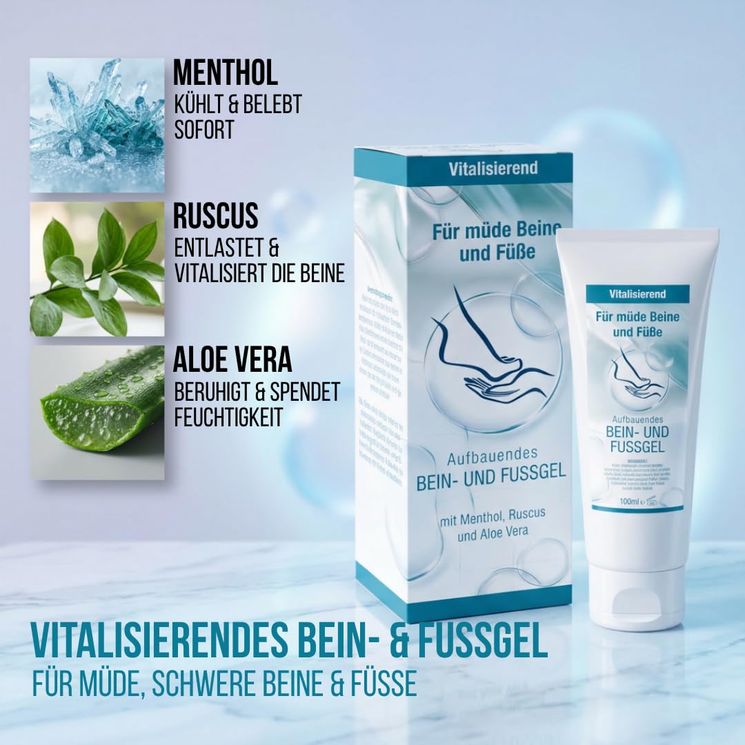FußKomfort Fußpflegeset 3-teilig – Fußcreme & 20% Urea Creme gegen Hornhaut + Kühlendes Bein- & Fußgel mit Menthol – Intensive Pflege für trockene Füße, rissige Haut & müde Beine – 3x100 ml
