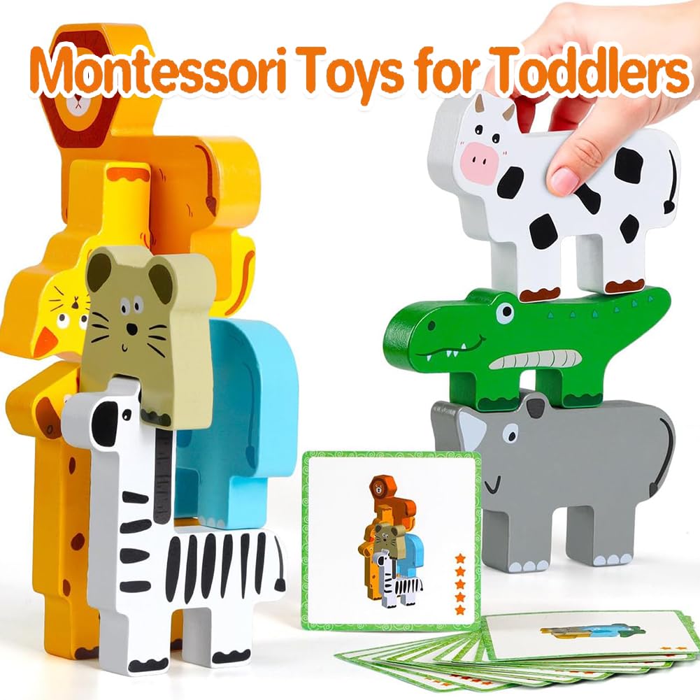MOPQMKT Montessori Wooden Stacking Toys - Image 4