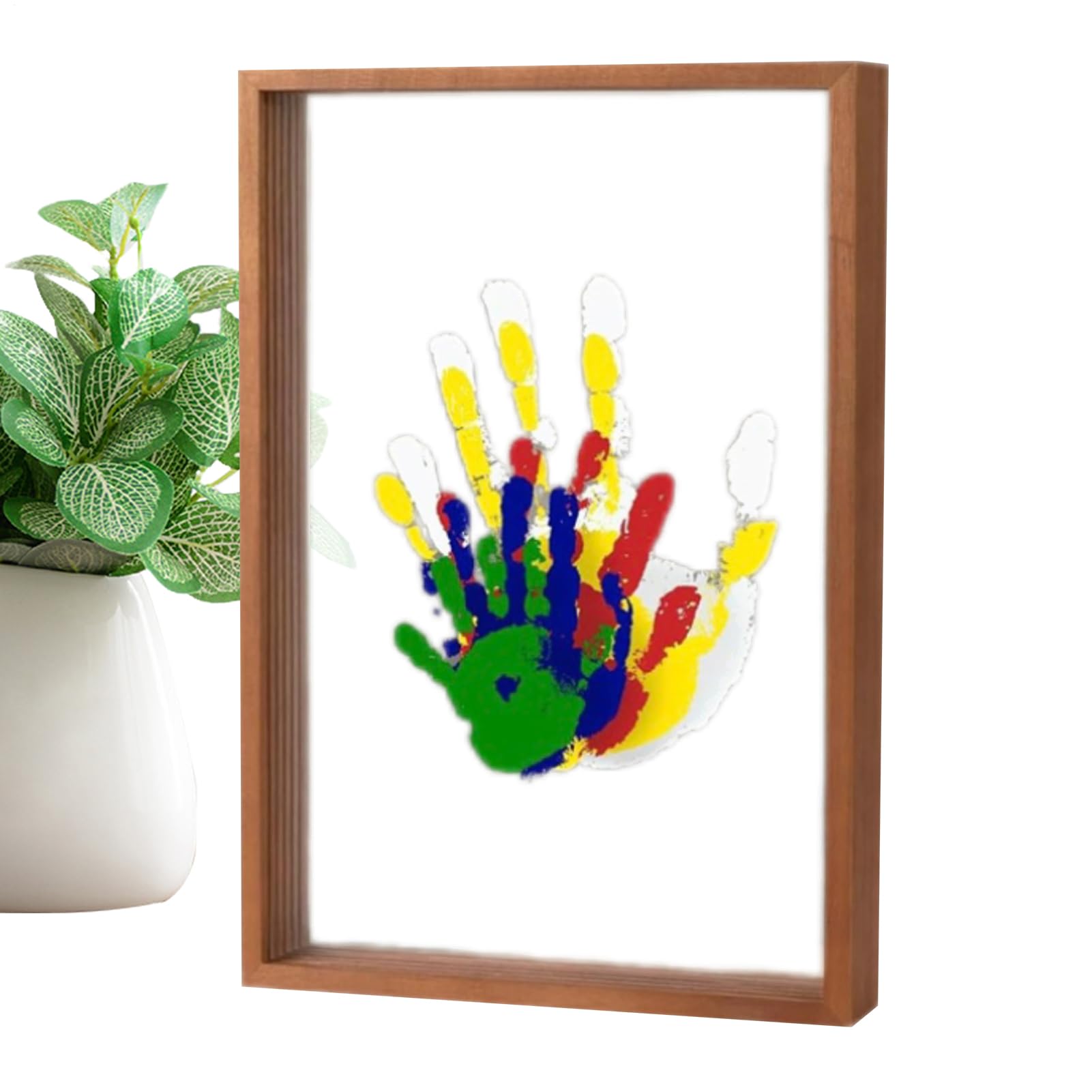 Kit d'empreintes de main de bébé avec cadre photo transparent pour bureau