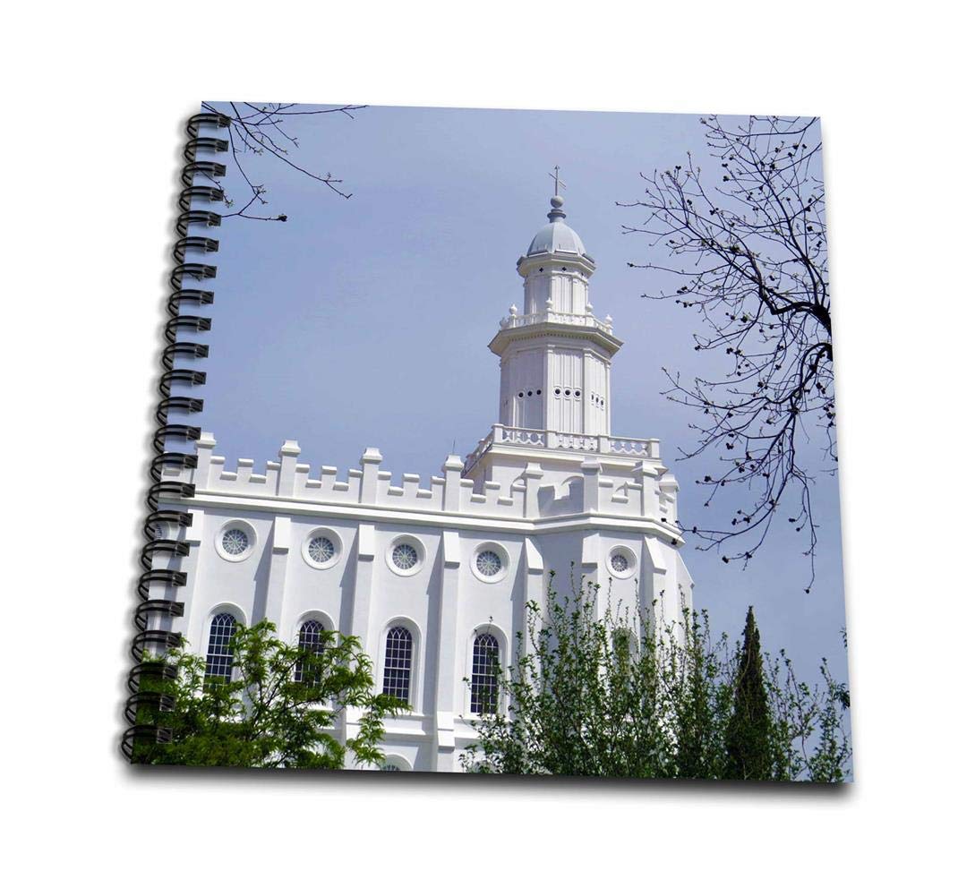 3dRose A side view of The St. George Temple in Utah with trees - Mini Notepad, 4 by 4-inch (db_252025_3)