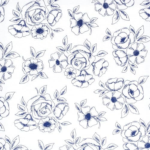 Image of Hudson Baby Unisex Baby Cotton Fitted Crib Sheet, Blue Toile, One Size