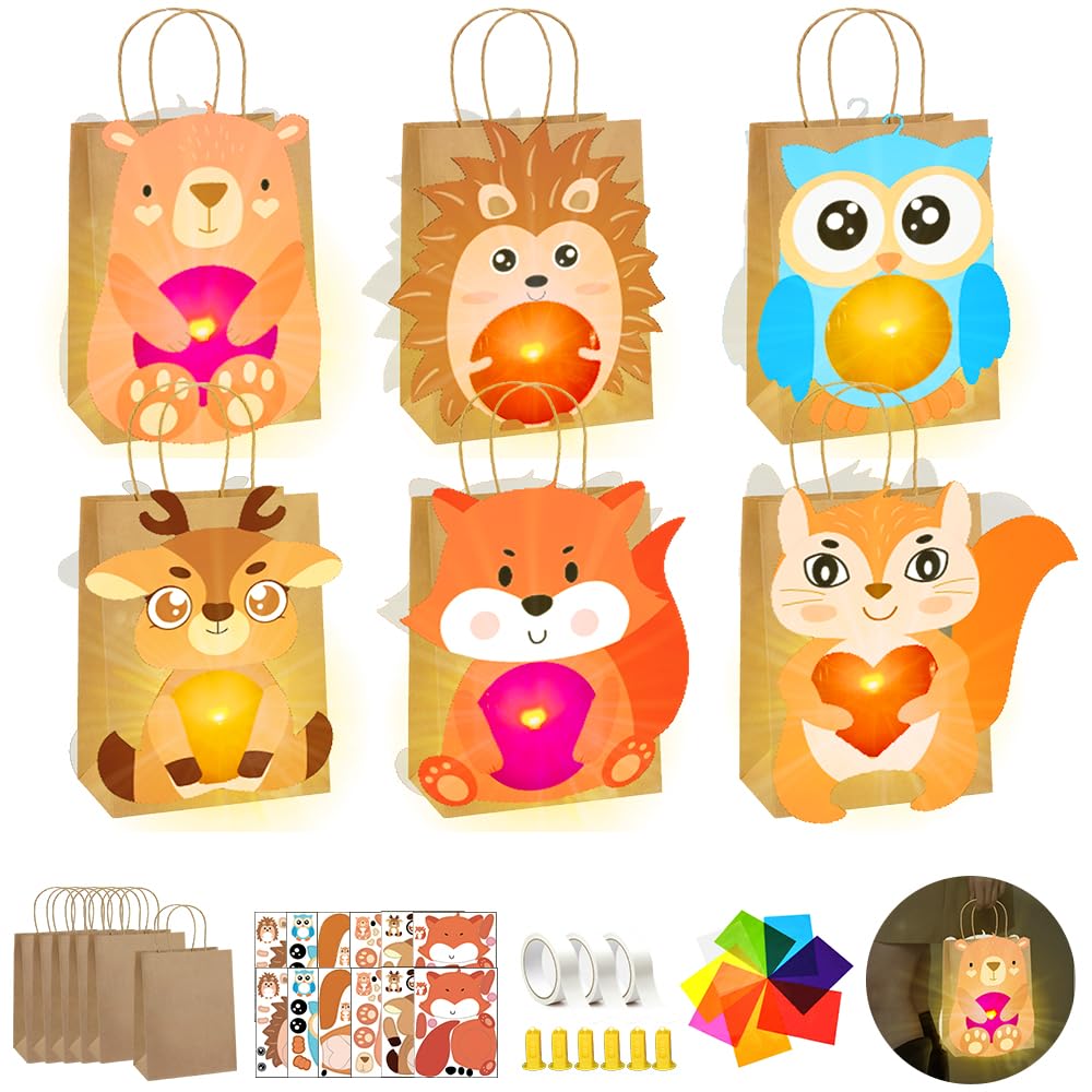 Set 6 Lanterne Di Carta Fai Da Te Per Bambini - Con LED E Accessori, Per Decorazioni Autunnali E Feste