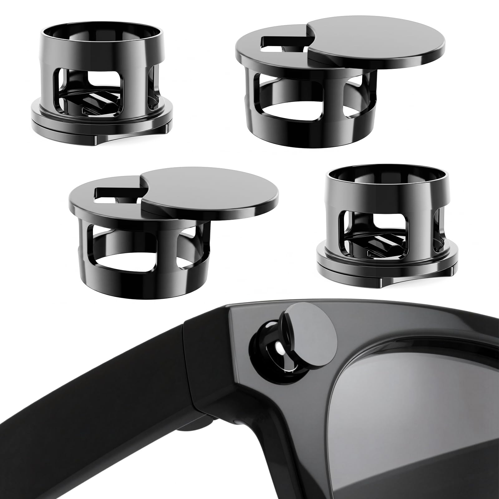 Photo 1 of [4-Pack] Adjustable LED Light Blocking Covers for Ray-Ban Meta Wayfarer, Skyler, Headliner (Gen2), Oakley Meta Glasses, Easy to Block LED Light When Recording, Day & Night Use, Privacy Protection (4)