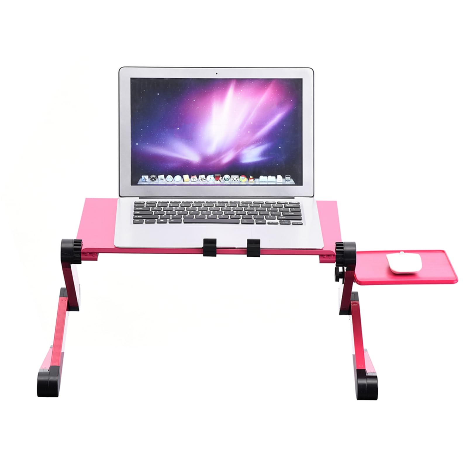 SIXRUN Supporto per Laptop Regolabile con Ventole di Raffreddamento per Uso Domestico e in Ufficio Design Leggero e Pieghevole per Laptop Fino a 17" (Rosa rossa)