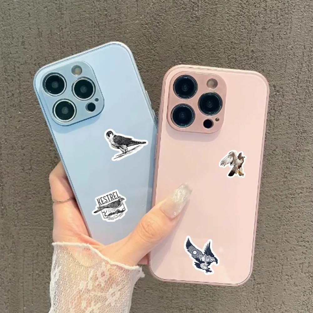 50 Pcs Falcon Stickers Laptop Car Scrapbook Phone Skateboard Suitcase Luggage Bike Eagle Vinyl Waterproof Aesthetic Personalised Stickers for Teens Boys Girls Adults - Image 2