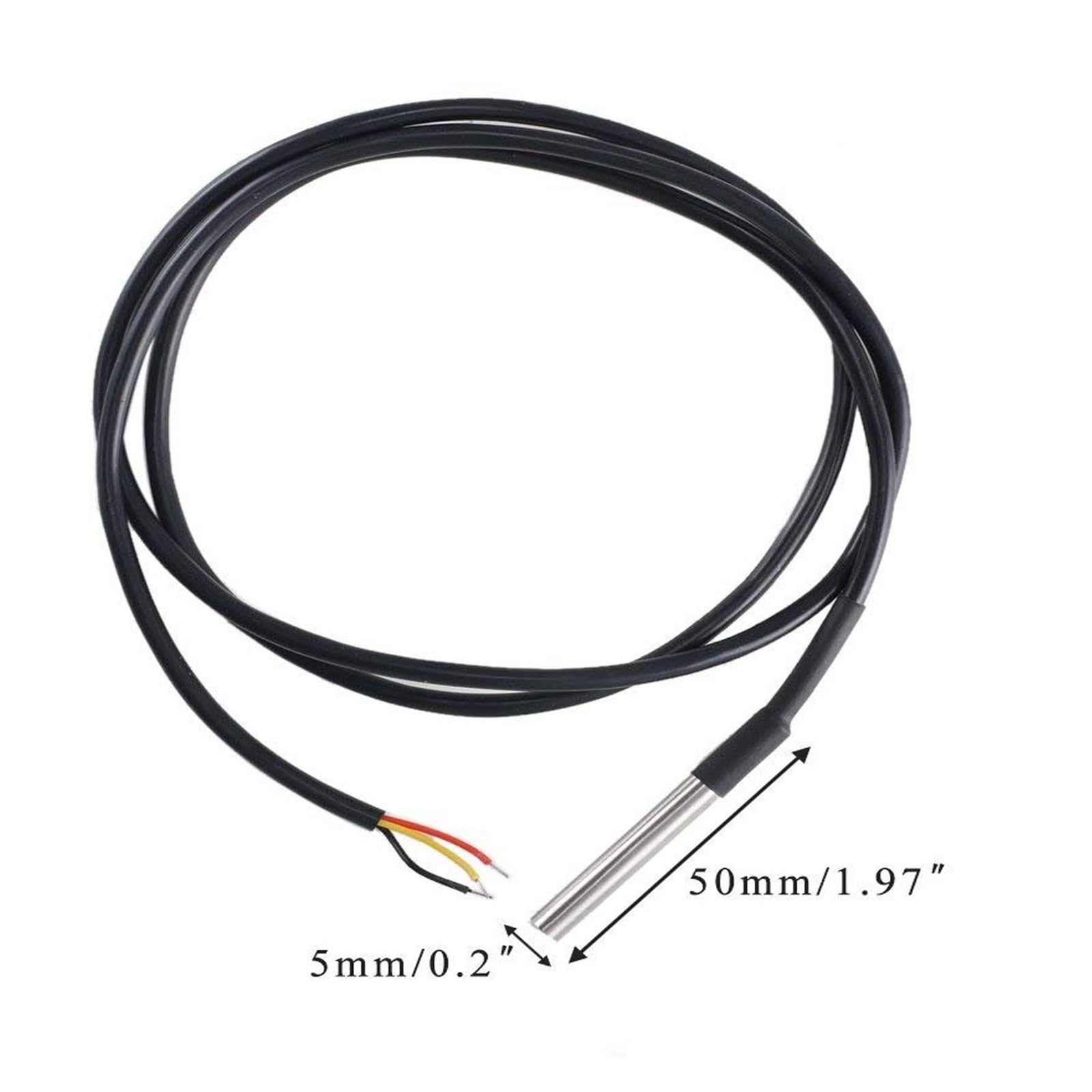 1/5 Uds DS18B20 Sensor de sonda de temperatura de rosca impermeable acero inoxidable 1/2/3/5 metros | 5m,5pcs