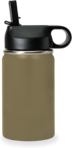 Vista 95 de LaserGram Botella de agua personalizada, palitos de lacrosse, acero inoxidable de doble pared aislada al vacío con popote superior, regalo grabado