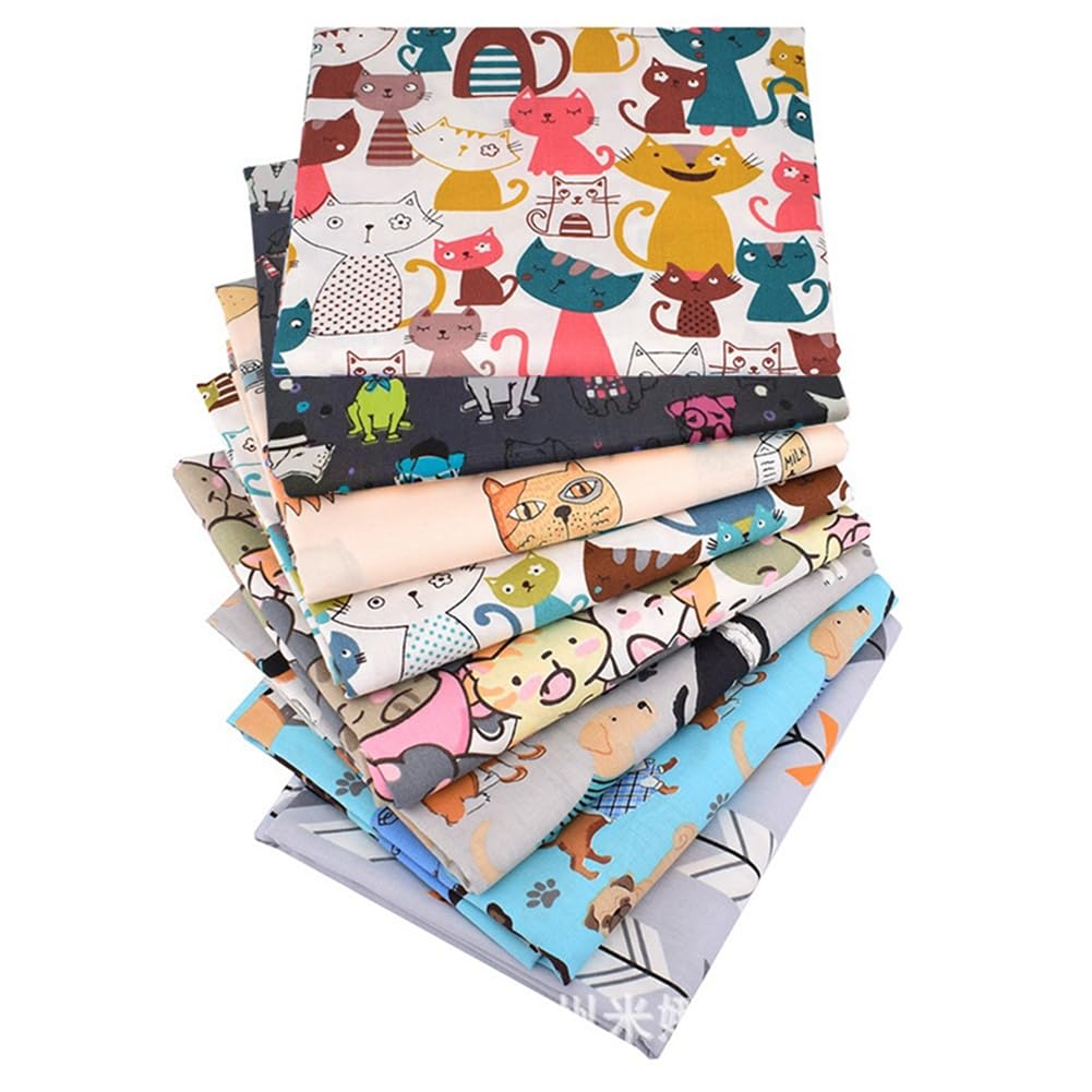 ZGXY - Set di 8 pezzi di tessuto in 100% cotone, 50 cm x 50 cm, per trapuntatura, tessuto di cotone, per lavori artigianali, quadri, per patchwork, cucito, trapuntatura, artigianato, motivo dinosauro