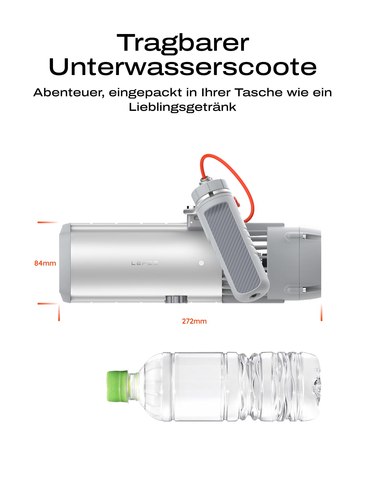 LEFEET P1 Lite Unterwasser Scooter, Tragbarer Tauchscooter für Erwachsene mit 4 Geschwindigkeitsstufen, 60 Min. Laufzeit & 60m Tauchtiefe, Wasserscooter mit Kamerahalterung für Schnorcheln, Pool