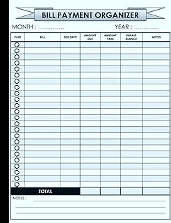 Independently published Bill Payment Organizer: Simple monthly bill payment organizer size 8.5" x 11"