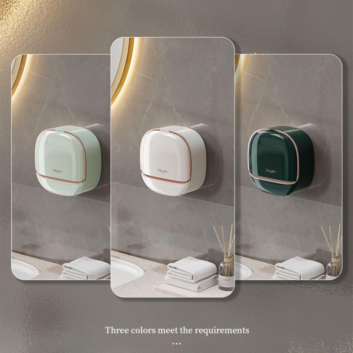 Shower Soap Dish Holder with Lid Wall Mounted Soap Box Bar Soap Holder with Drain Soap Box Container for Shower Bathroom Bathtub Kitchen Sink Adhesive Included (Green) image 4